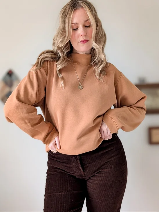 Vintage Relaxed Fit Mock Neck 90s vintage Sweatshirt - Picture 12 of 13